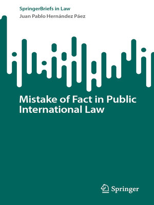 cover image of Mistake of Fact in Public International Law